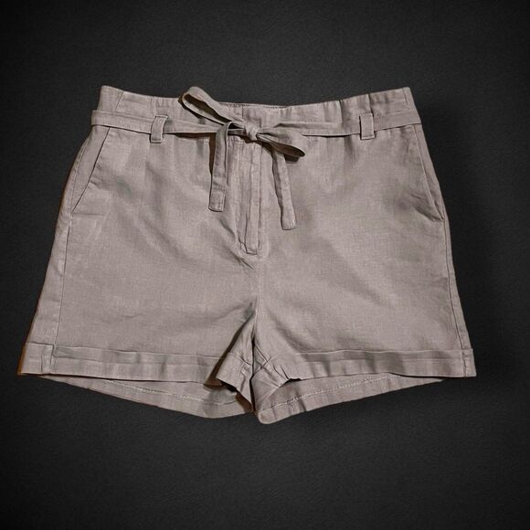 Express Pants - Express Linen Blend Shorts Women’s Size 10 Chino Khaki Silky Lining